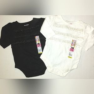 ☆BUNDLE☆NWT☆Girls GARANIMALS 0-3Mo. 2 Pack Long Sleeve Creepers Bodysuits